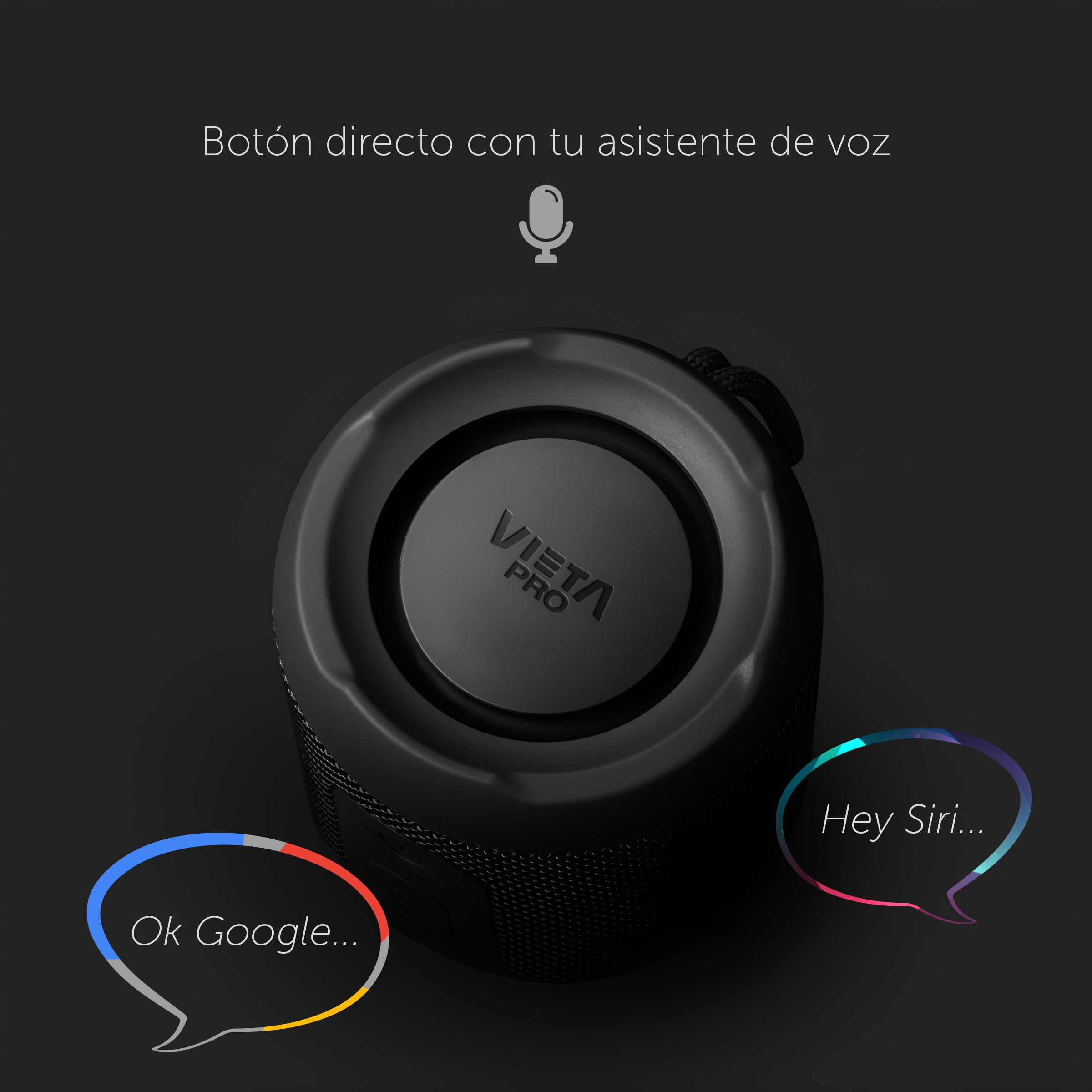 Vieta Pro Bluetooth 5.3 Speaker, draagbaar, krachtig, 20 W, waterdicht, IPX7, batterij van 11 uur en FM-radio. Grote compacte luidspreker met TWS, AUX-in en USB, maanzwart