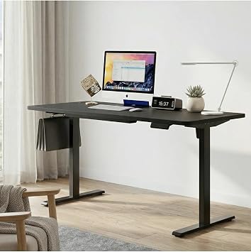 adornist - Yüksekliği Ayarlanabilir Ergonomik Bilgisayar & Çalışma Masası - Tek Motorlu (2 Hafızalı) (Siyah, 120 * 60)
