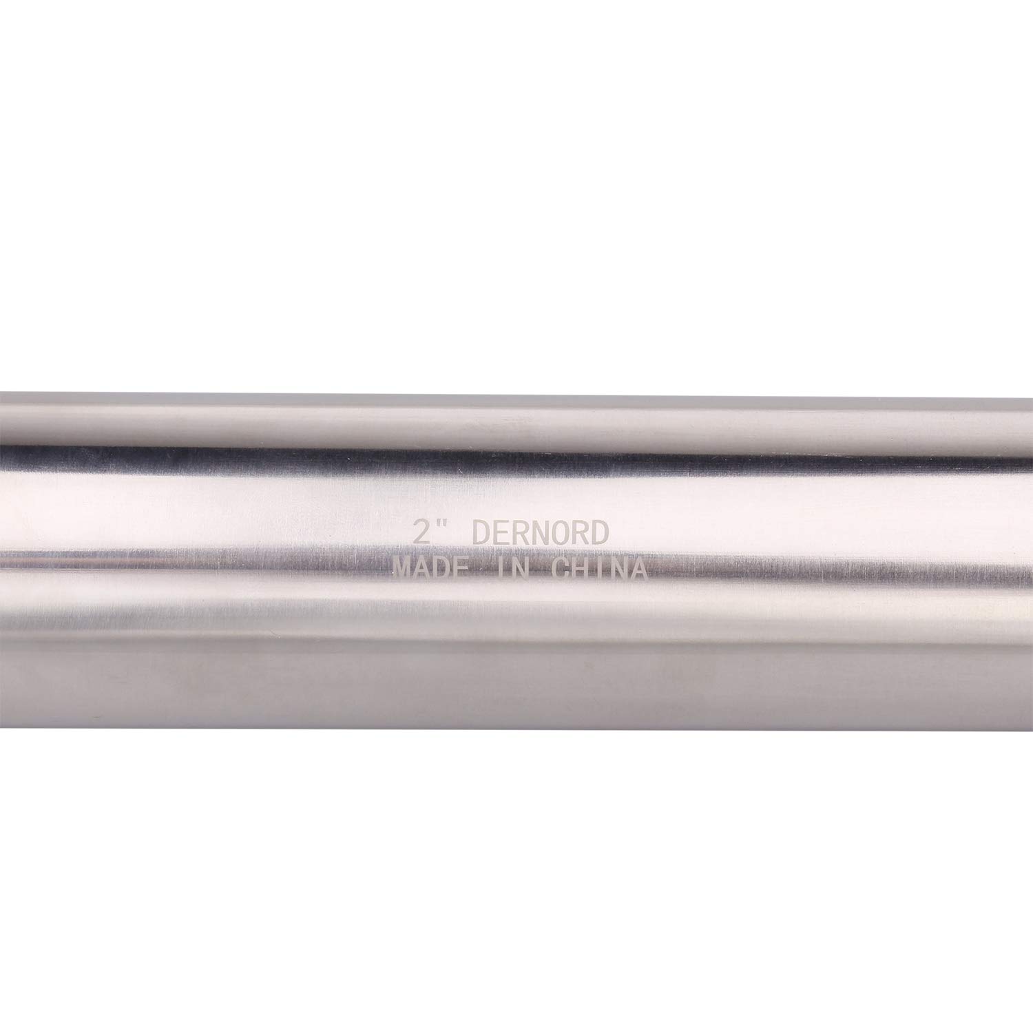 Dernord Tubo de bobina sanitaria con extremos de abrazadera, tubo redondo sin costuras de acero inoxidable 304 con abrazadera triple de 2 pulgadas, brida de virola de 64 mm