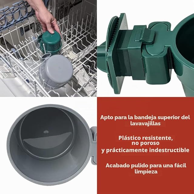 Foto 6 de 7 de Cuenco comedero y Bebedero para Jaula de pajaros Hari Lock & Crock, Gris, 591 ml