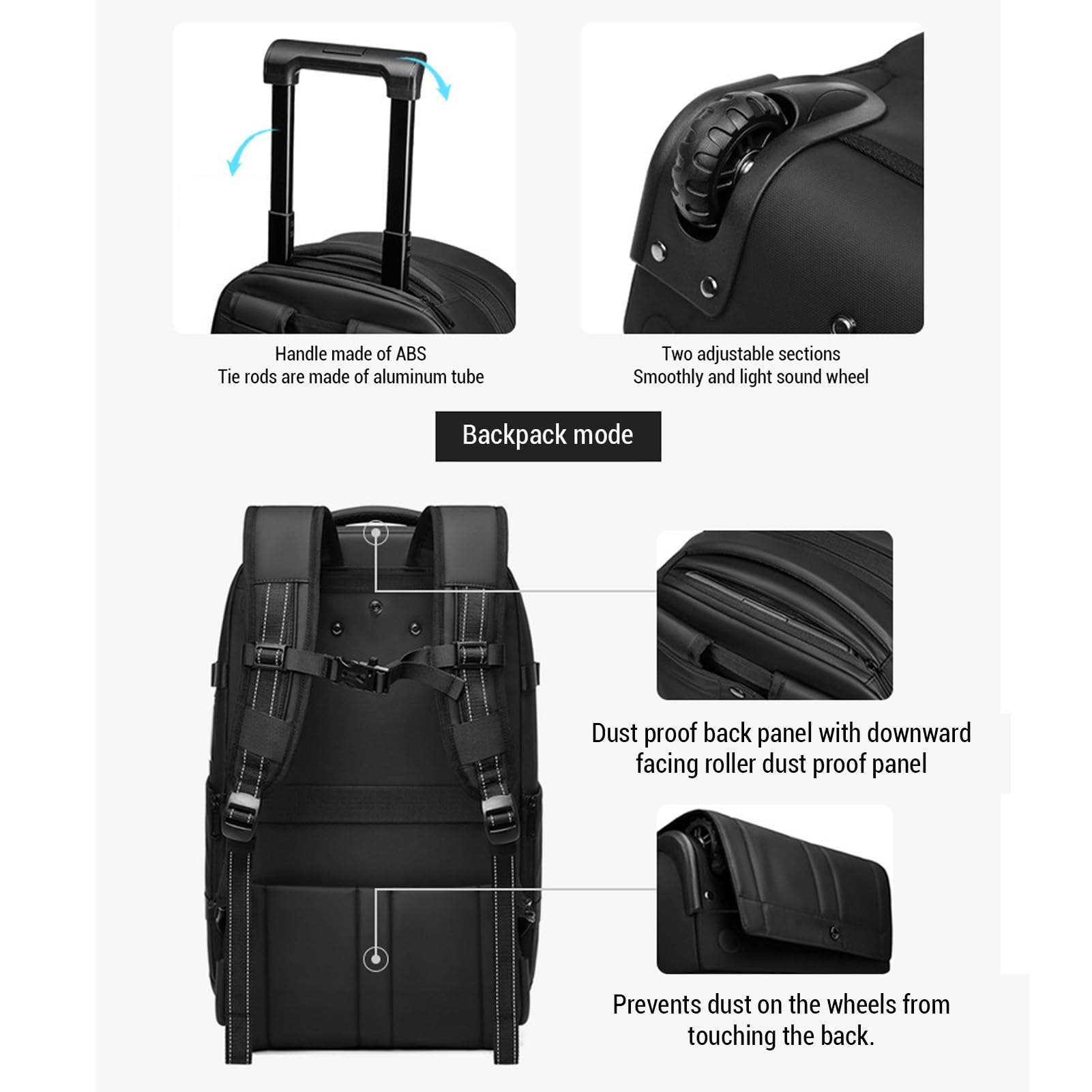 CHICIRIS Sac à Dos de Compression Sous Vide de 60 L, Système de Compression D'air Extensible, Sac de avec Port de Chargement USB de Type C pour Voyage, Camping, Randonnée,