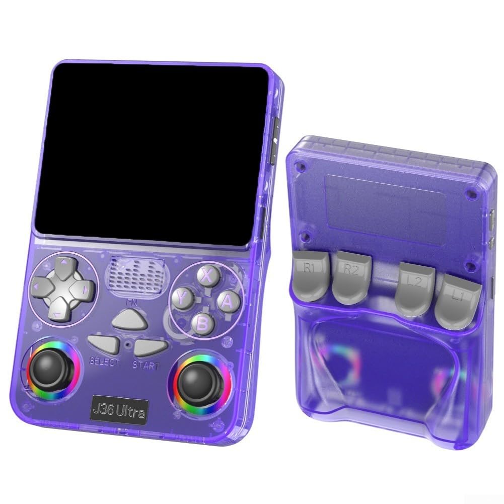 Console portatile retrò con WiFi per battaglie in tempo reale e gioco offline, con sistema operativo open source e interfaccia personalizzabile (viola)
