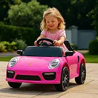 Carrinho Elétrico Infantil Esportivo Rosa, com Controle Remoto, Suporta até 30kg, para Crianças Maiores de 3 Anos