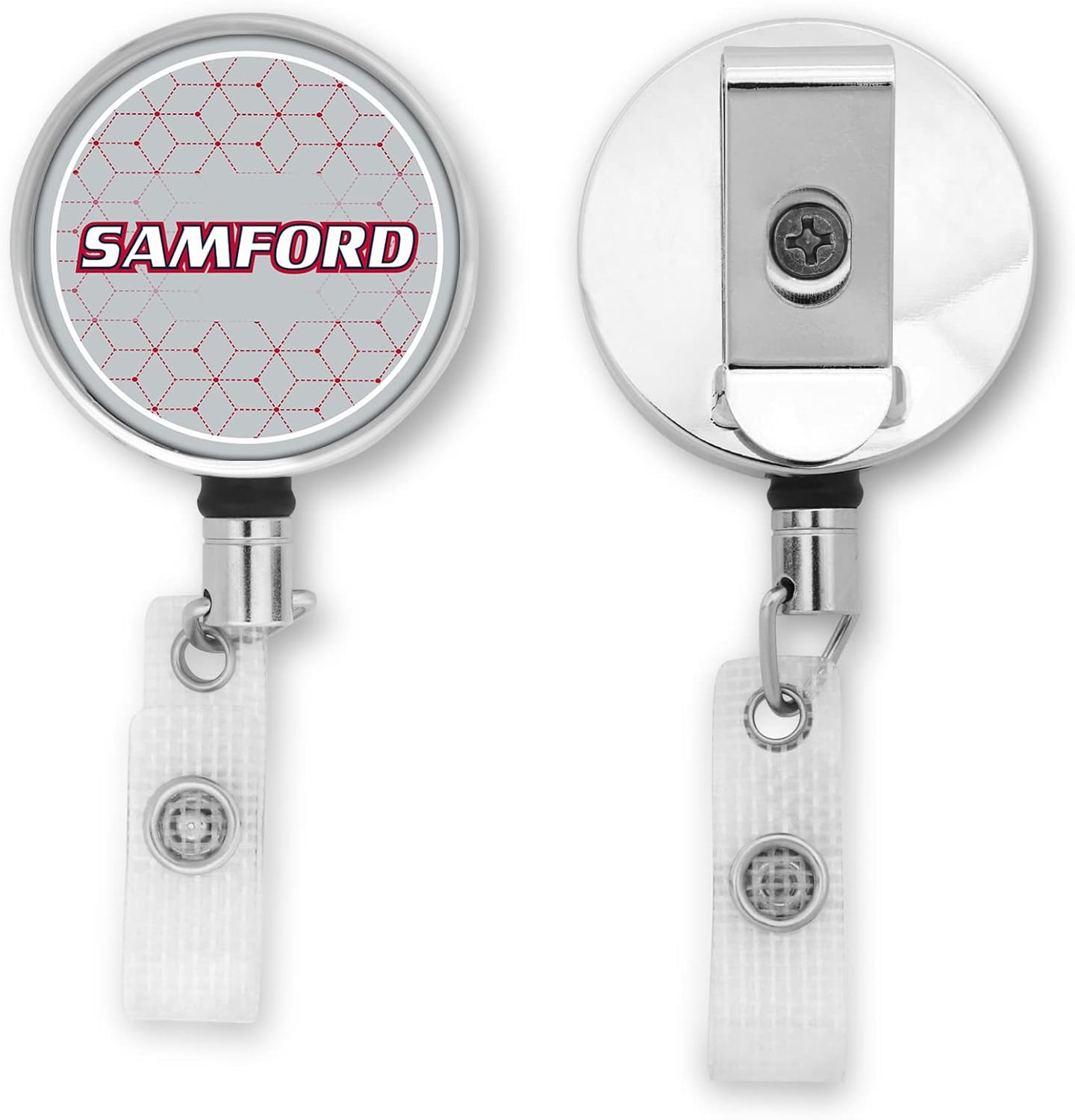 Samford University Name Badge Reel, ID Badge Reels with Belt Clip, Retractable Badge Reel (Samford University #10)