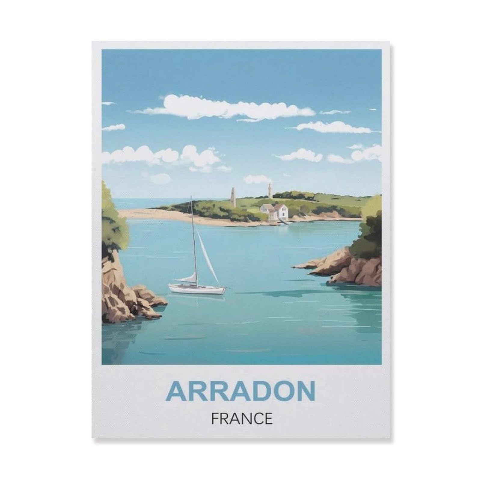 Vintage Wall Decor Metal Poster Plaque，Arradon France(30x40cm）