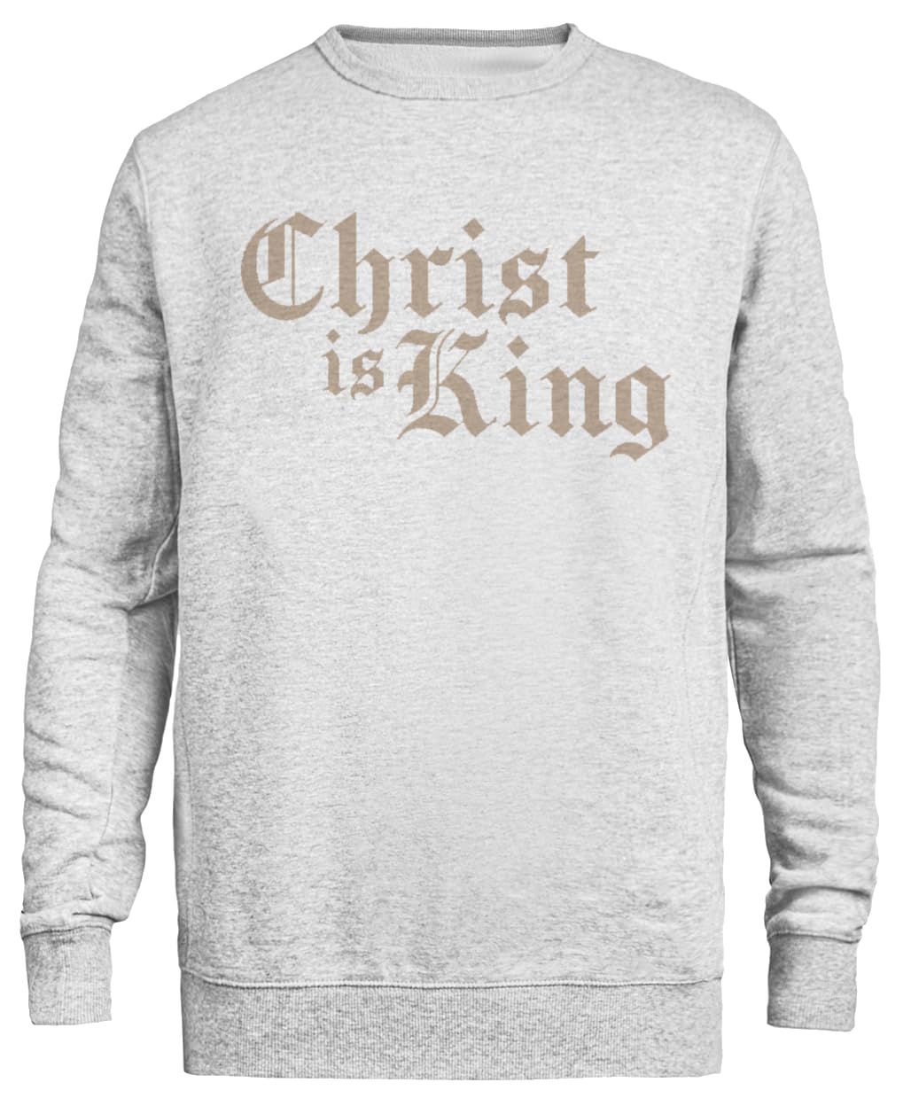 Christ Is King Sweatshirt Grigia Unisex Eco-Friendly Unisex Grey Sweatshirt Eco-Friendly Crewneck