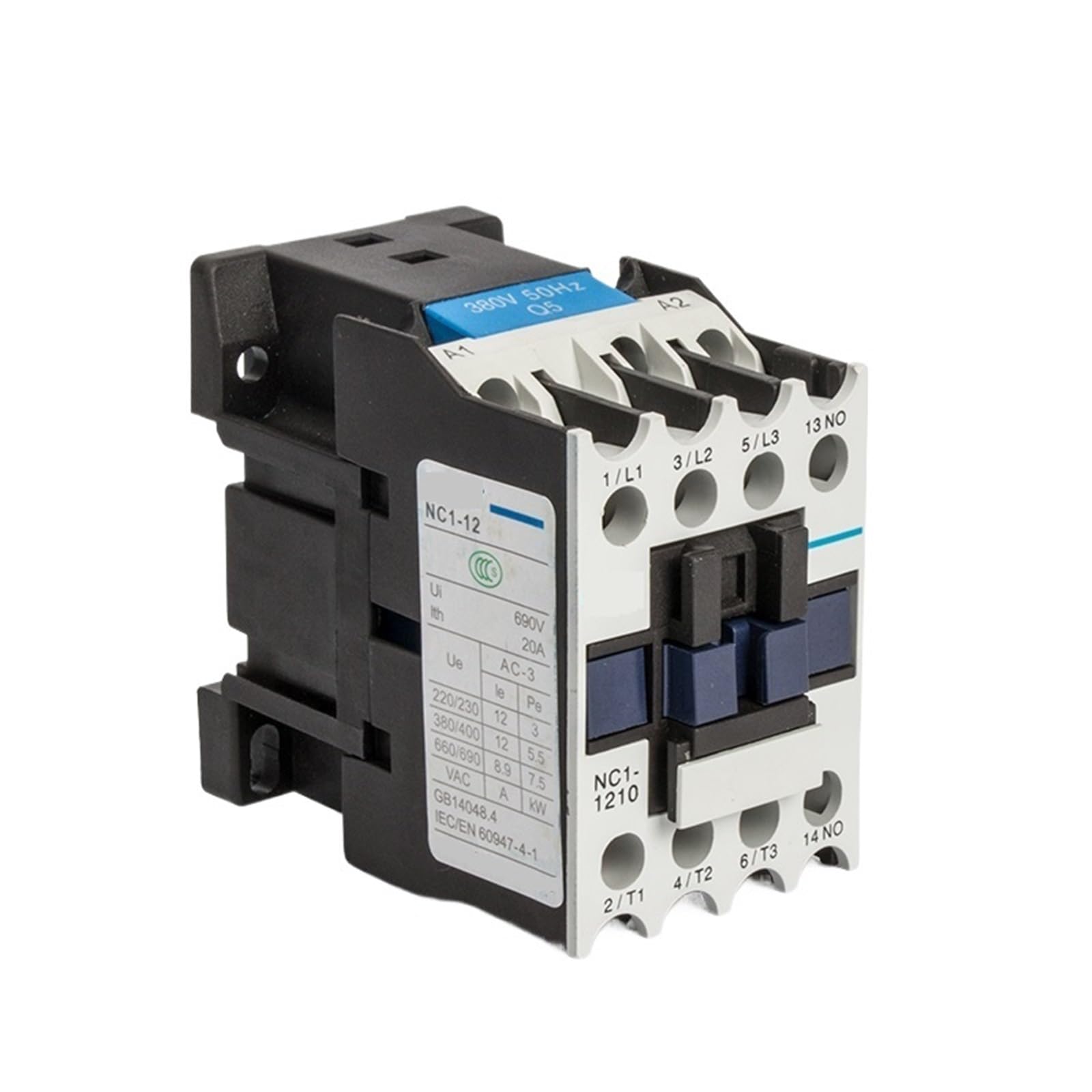 DQTWFJDZH Ac Contactor Electrical CJX2 LC1 NC1-1210 Ac220V Communication 220V 380V 110V Contator Din Rail Mount(AC 380V)