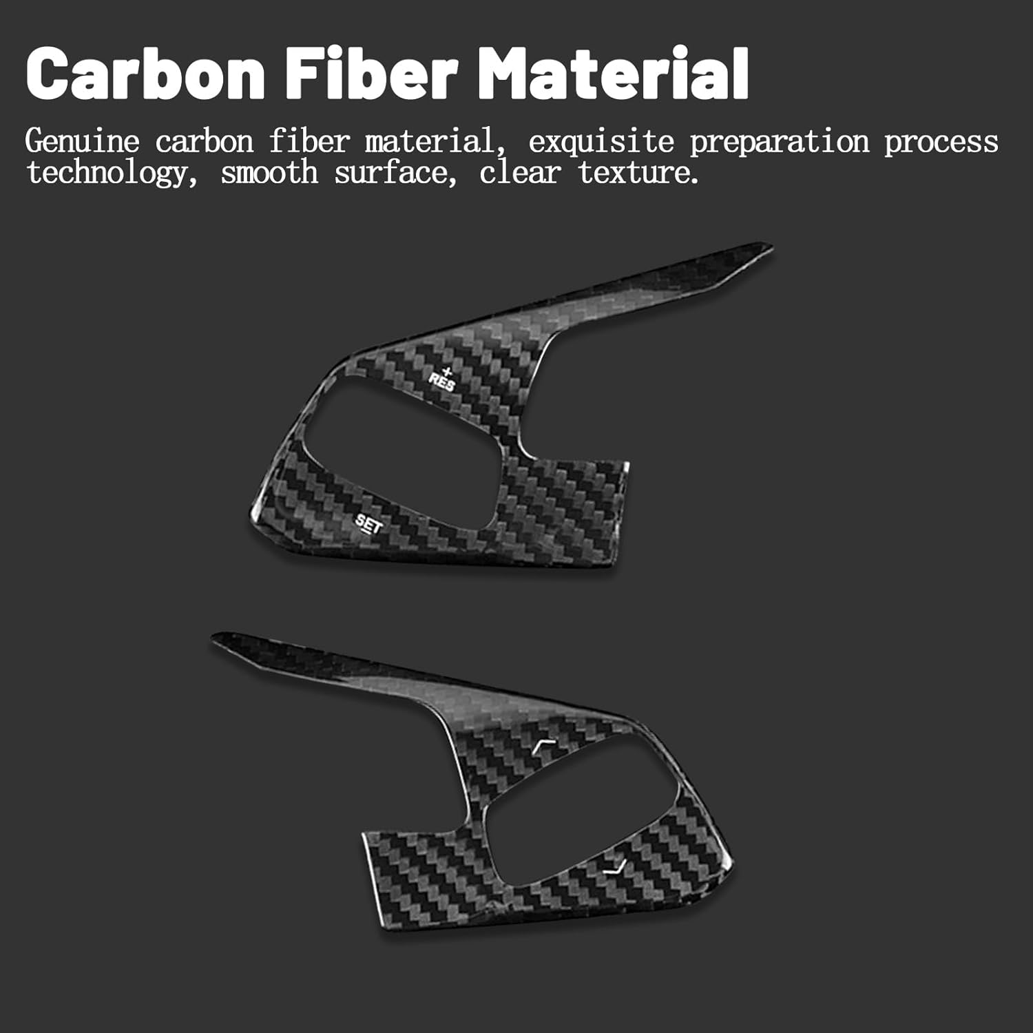 Compatible wth Carbon Fiber Steering Wheel Button Trim Automotive Modified Decoration for Chevrolet Corvette C8 2020 2021 2022 2023 2024 (2PCS Black)