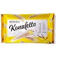 Vista 16 de Roshen Rollos de oblea crujientes y sabrosos "Konafetto" con relleno de crema de vainilla, 4.94 oz/140 gramos paquete de 3