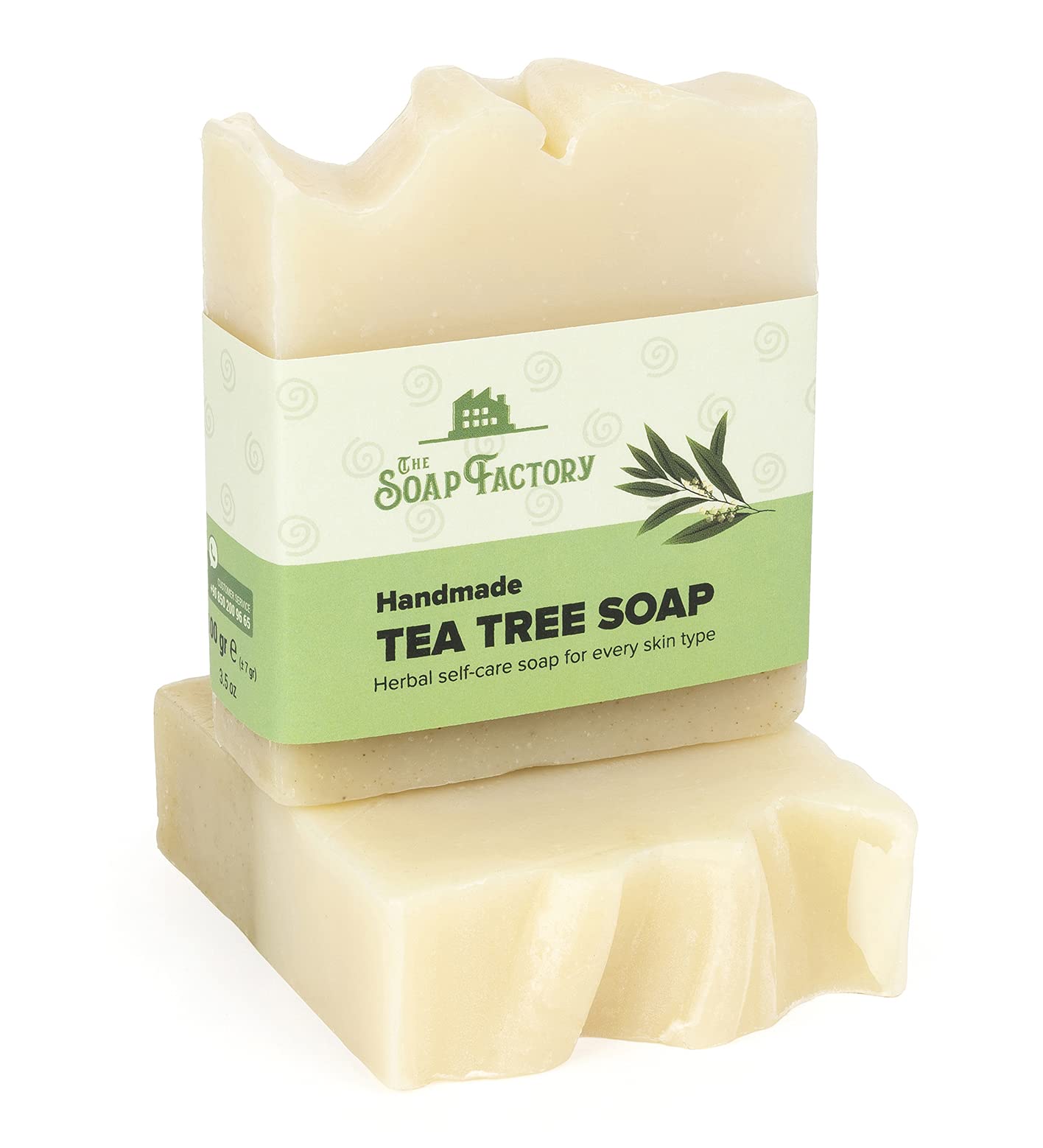 The Soap Factory Silk Collection Handmade TEA TREE Soap Bar 100 g - Vegan-Friendly - Luxury - Eco-Friendly - Natural - For All Skin Types - Cold-Process - Excellent Skin Care - 100%Herbal