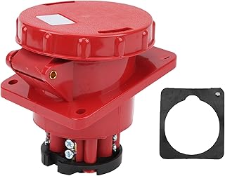 Industrial Connector, 380â€‘415V 63A Cable Mount Plug IP67 Waterproof 3P+N+E Good Electrical Conductivity 5 Pin Dustproof for Agriculture