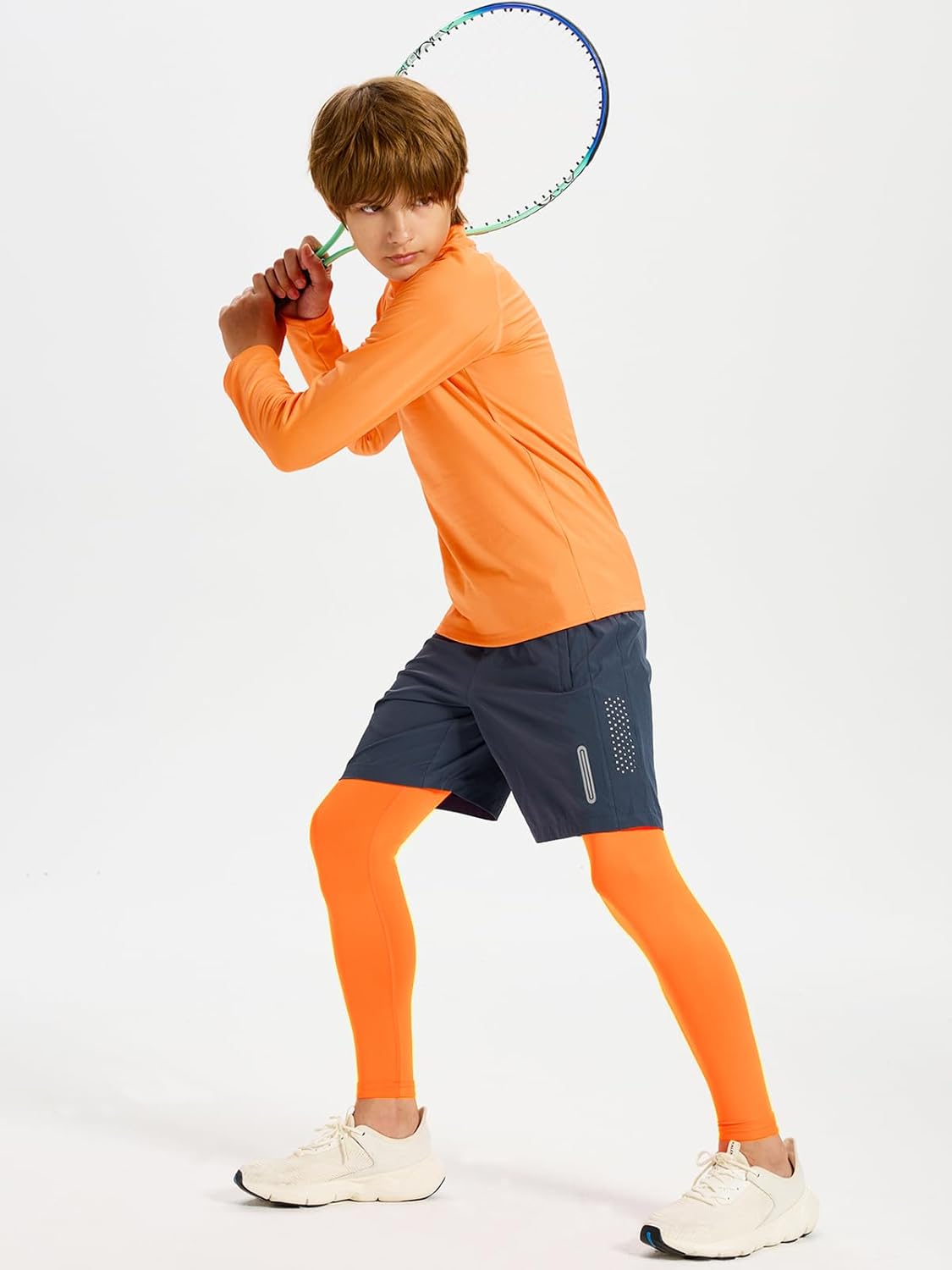 DEVOROPA Boys Leggings Youth Compression Pants Sports Tights Basketball Football Baseball Soccer Baselayer Slim/Regular/Husky - Image 4