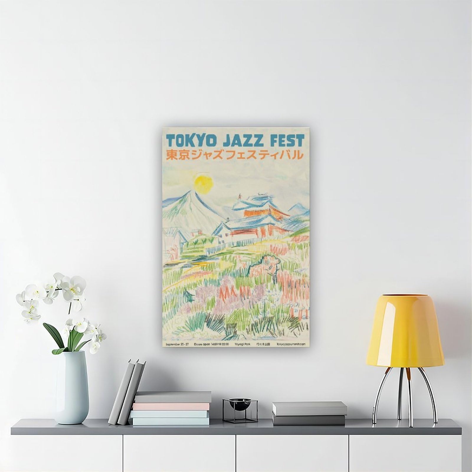 Poster su tela di Tokyo Jazz Festival, decorazione per camera da letto, ufficio, stanza, regalo, 60 x 90 cm