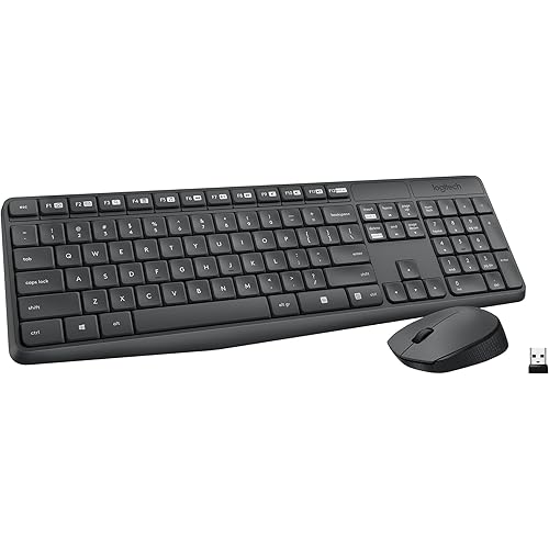 Logitech MK235 Wireless Keyboard and Mouse Combo for Windows, USB Receiver, Long Battery Life, Laptop and PC Keyboard and Mouse Wireless