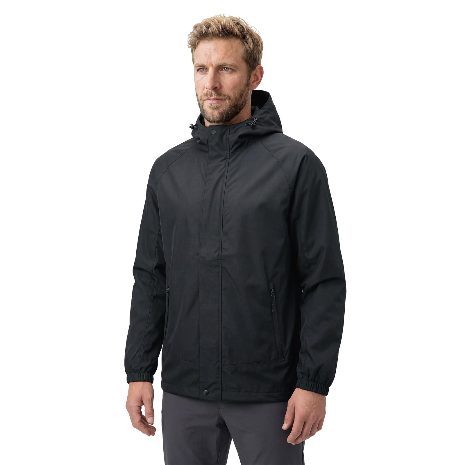 LOOGU Rain Jacket for Men, Packable Waterproof Rain Shell Lightweight, S–3XL for Hiking Fishing Camping