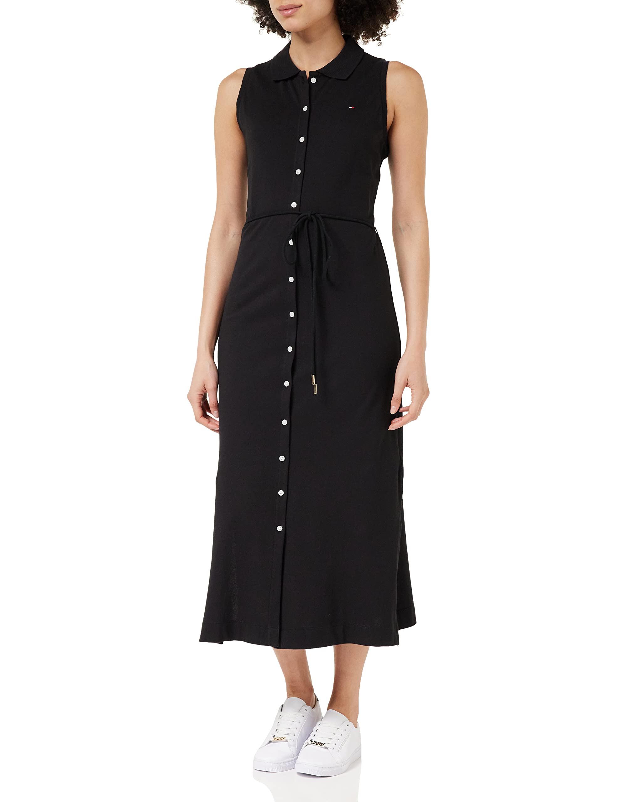 Tommy Hilfiger Women Polo Dress Slim Fit, Black (Black), M