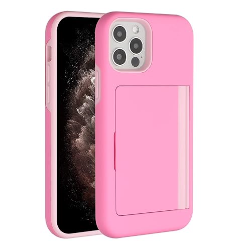 Immagine del prodotto YegaXF Cover per iPhone11Pro Slot per Schede Color Moda Custodia aPortafoglio 【Antiurto】 pc+TPU,Custodia a Portafoglio con Tasche Porta Carte(rosa)