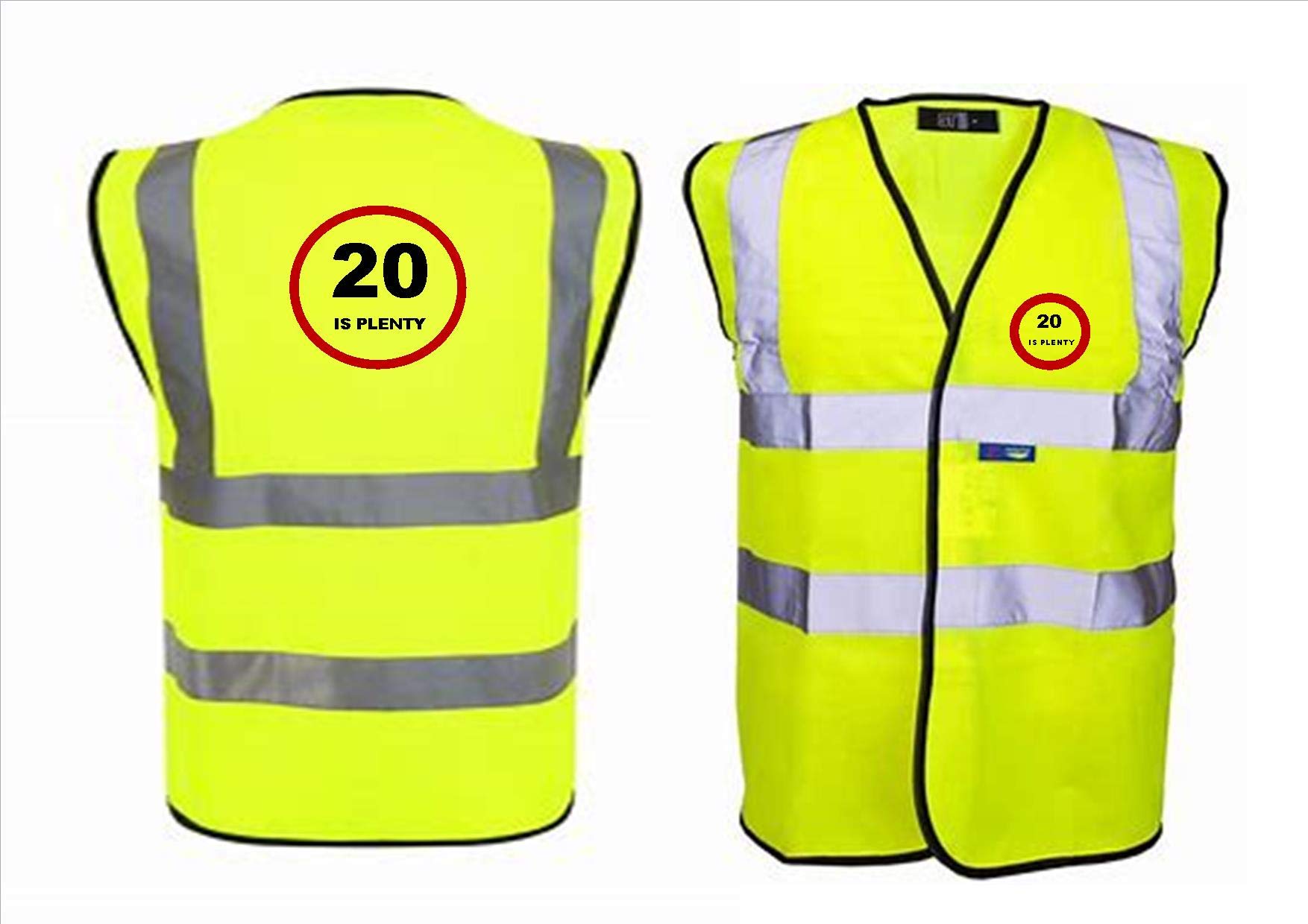 Smb Novelties 20 Is Plenty Volunteer Hi Vis Vest (Medium)