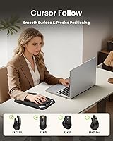 Vista 4 de ProtoArc Alfombrilla de mouse ergonómica con reposamuñecas, alfombrilla de mouse MP50 con diseño de masaje, espuma viscoelástica suave y base