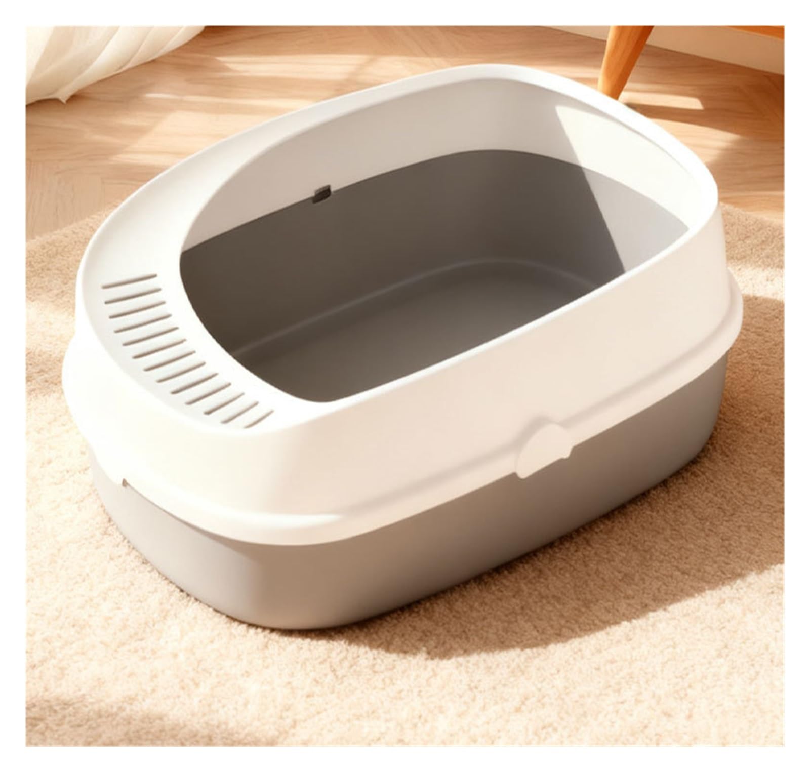 Bandeja de Arena for Mascotas extraíble semicerrada, Caja de Arena for Gatos con Parte Superior Abierta, Orinal for Gatitos de Lado Alto, Inodoro fácil de Limpiar Arenero Gato(BLU)