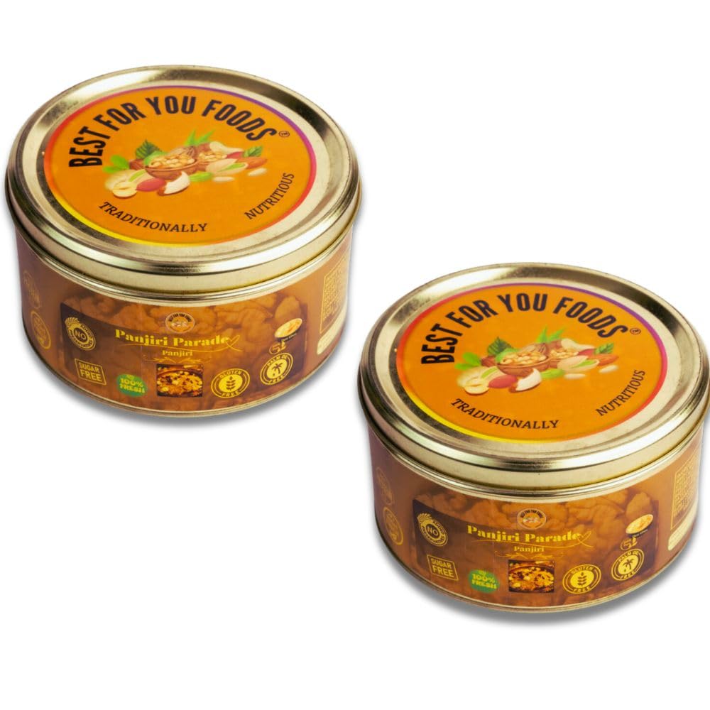 Best For You Foods- Panjiri | Healthy Snacks| After Delivery for new moms| Pure Desi Cow Ghee| Premium Dry Fruits| Homemade| Healthy Tea Time Snack (500 Gram - 2 Pack)
