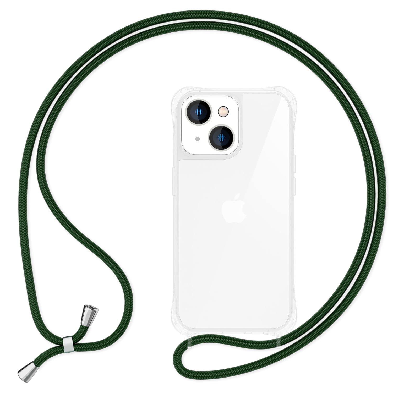 NALIA Necklace Case for iPhone 14 Plus, Transparent Hybrid Cover & Strap, HANGIT PRO (Anti-Yellow Back & Adjustable)