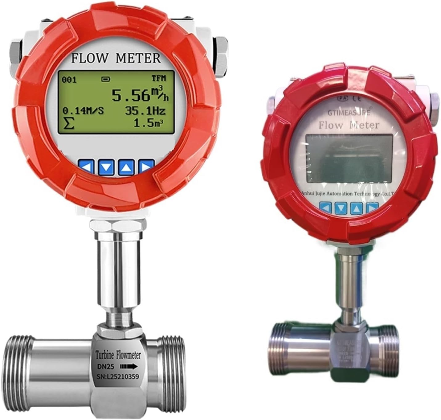 Alcohol Edible Oil Drinking Water Pure Water Turbine Flow Meter Liquid Flowmeter Stainless Steel