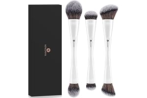 KINGMAS 3Pcs Multi-Functional Double-Ended Makeup Brush Set For Face Makeup