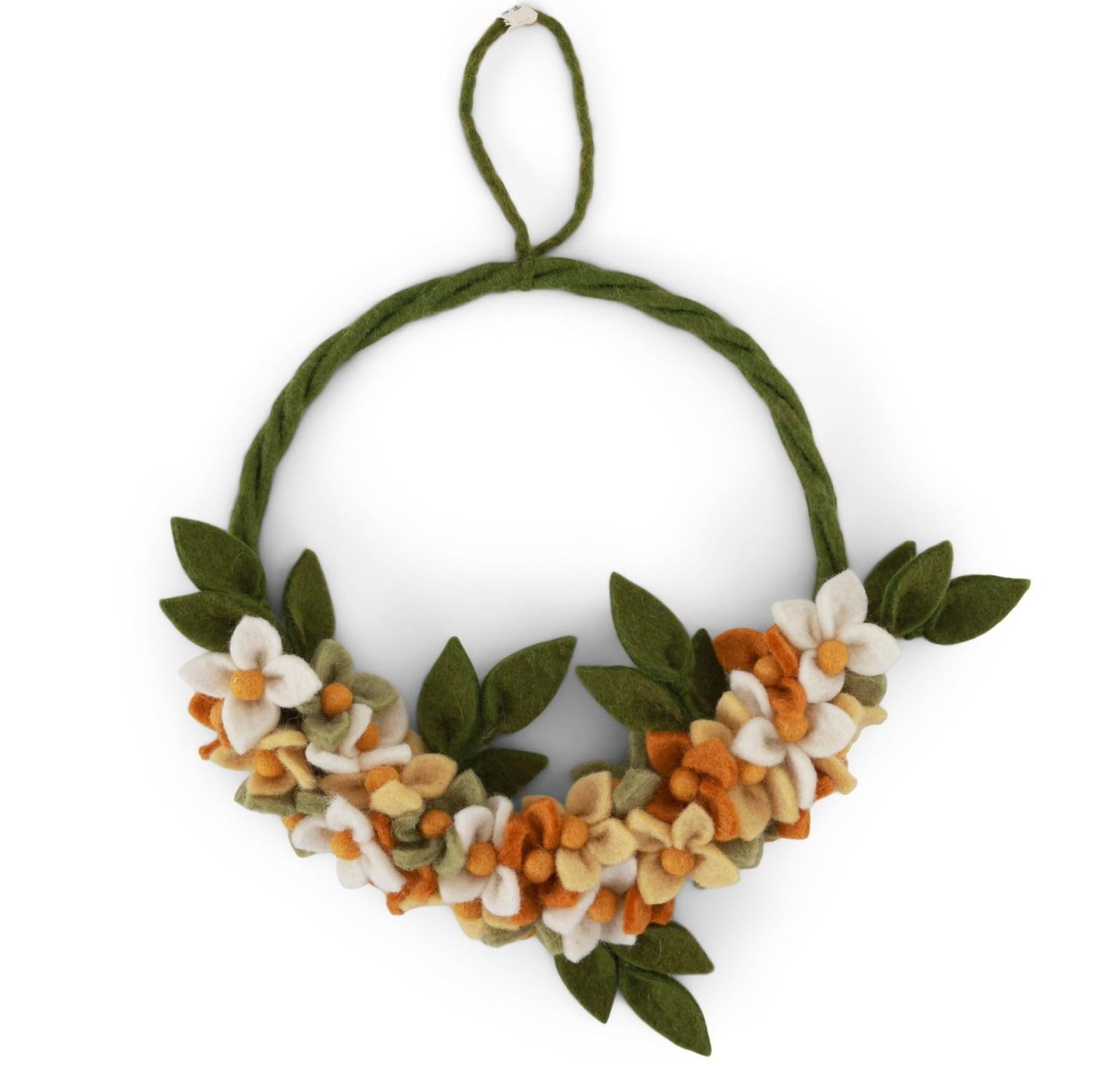 Gry & Sif Light Yellow Handmade & Fairtrade Certified | | Stylish Danish Design X Nepali Artisans | Dawn Flower Wreath - Yellow | Easter Decoration
