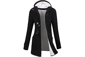 Womens Stylish Hooded Pea Coat for Winter Warmth