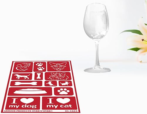 Miniatura 3 de 2 plantillas de grabado Armour Etch sobre vidrio reutilizables  Plantillas de gatitos para pintar, hacer manualidades  Plantilla de gatito gato,