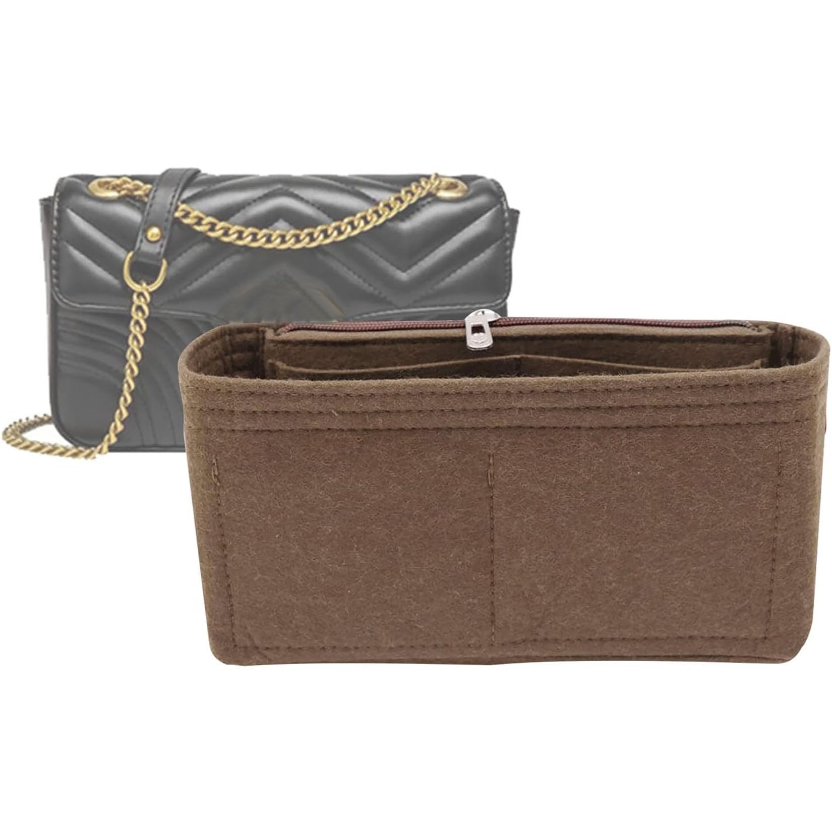 Inserciones de monedero para bolso Marmont Matelassé super mini café