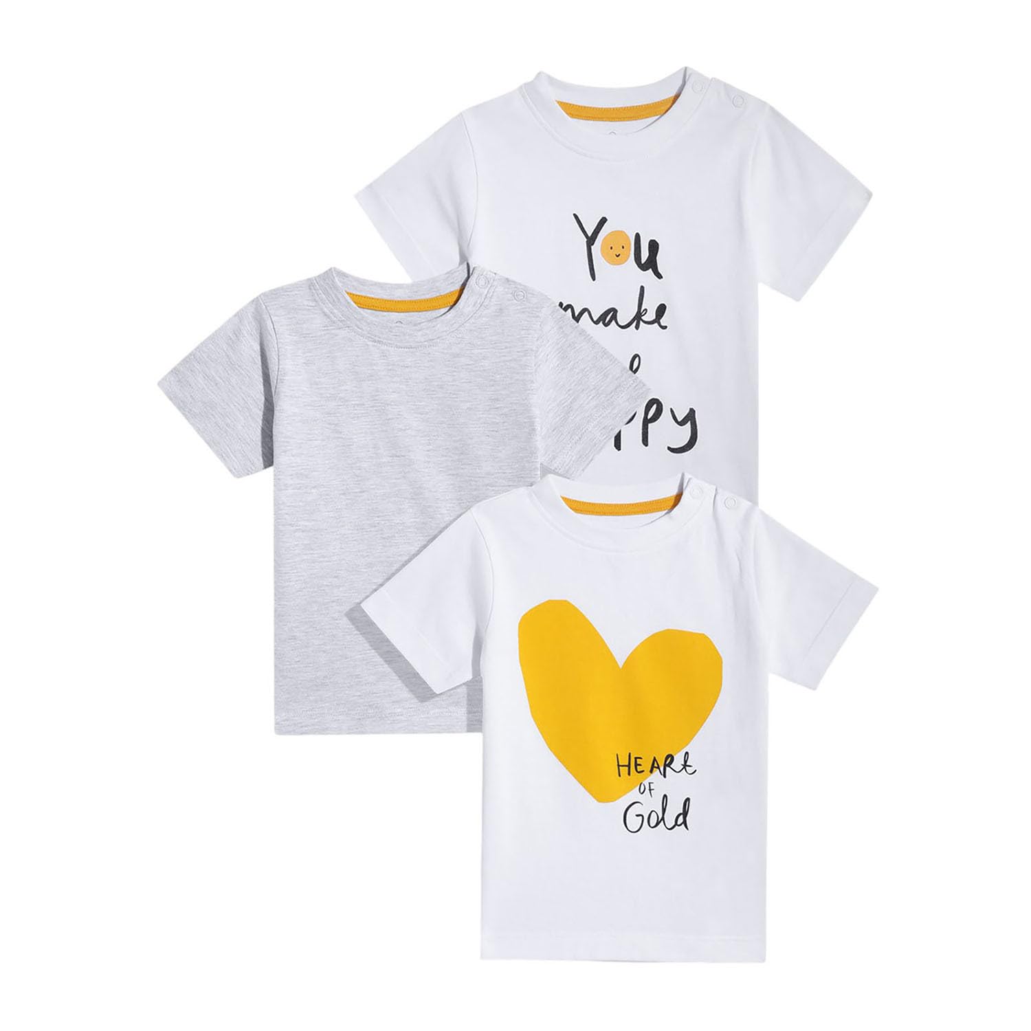 Mothercare Baby T-Shirt 3-Pack Soft Cotton Blend Short Sleeve Tees Unisex