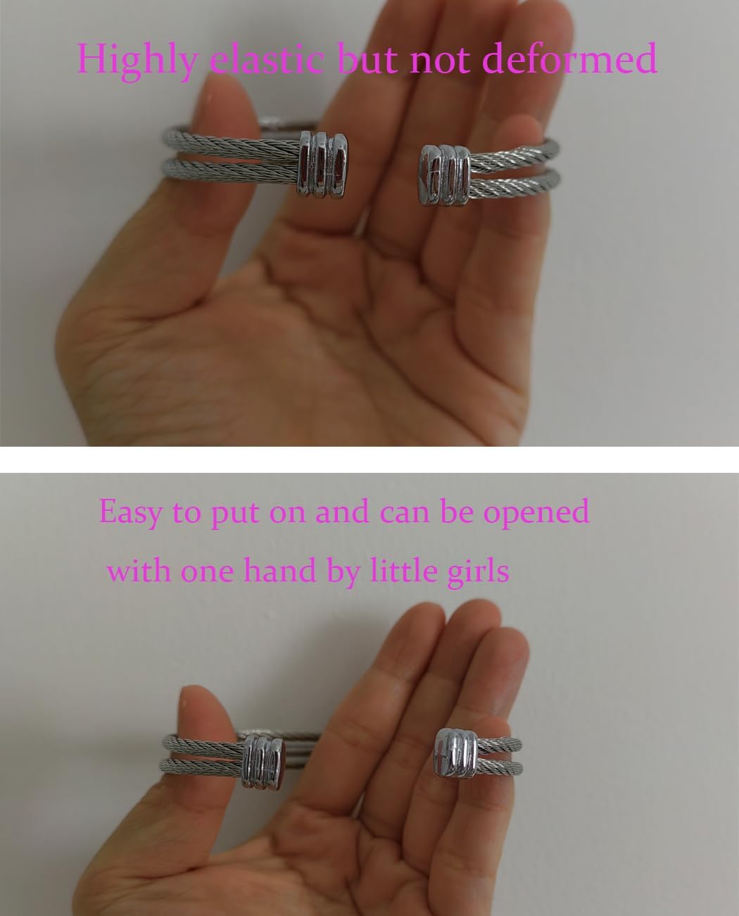 Solid Pure Silver Mens Bracelets | S925 Understated Bracelet | Fine Men's Open Bangle | Men Jewelry Gift (2 Layers Twist) - Image 3