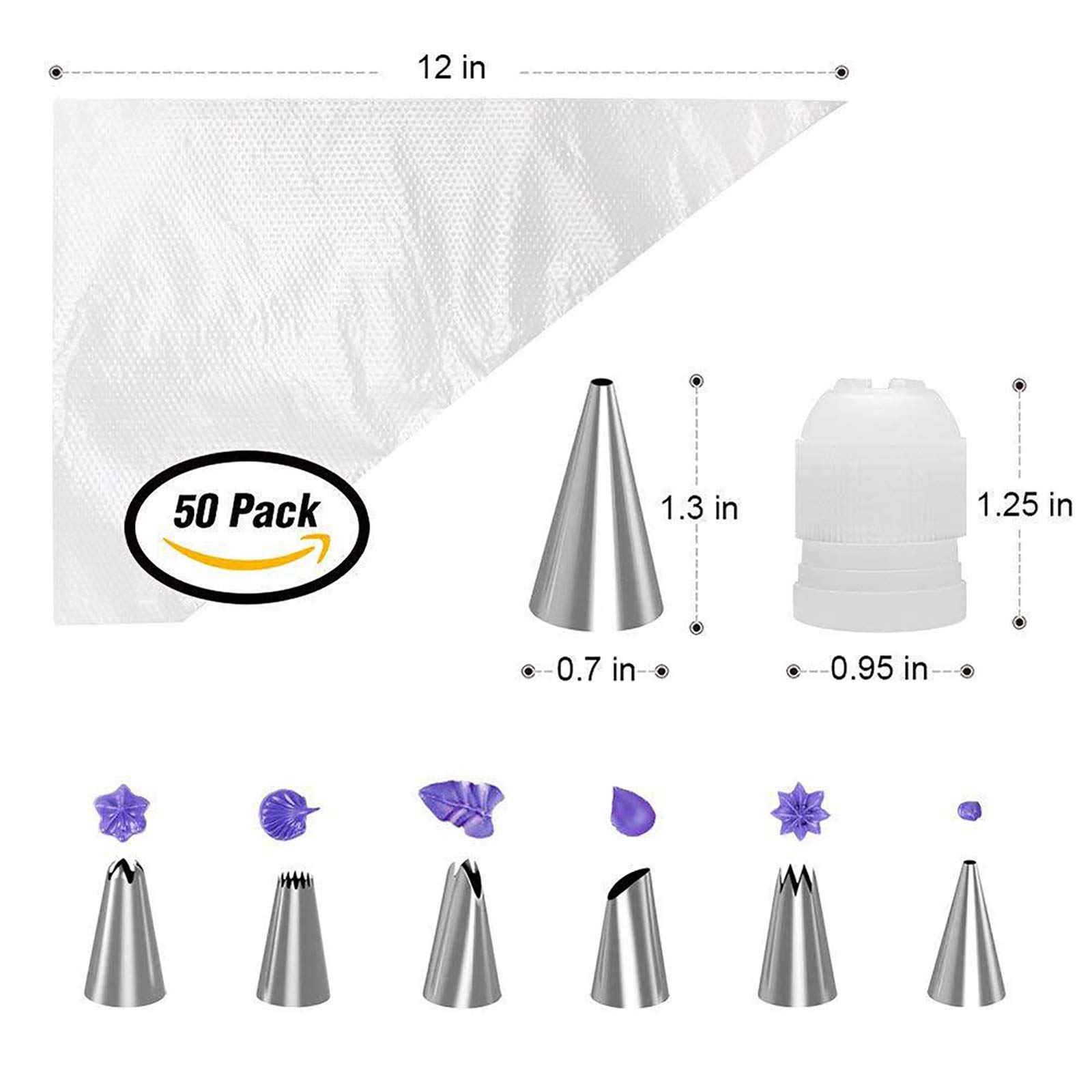Set di 71 pezzi di accessori per la decorazione di torte, kit per la decorazione di cupcake e attrezzature per la cottura rotante, per giradischi, ugelli e sacchetti, spatola per glassa
