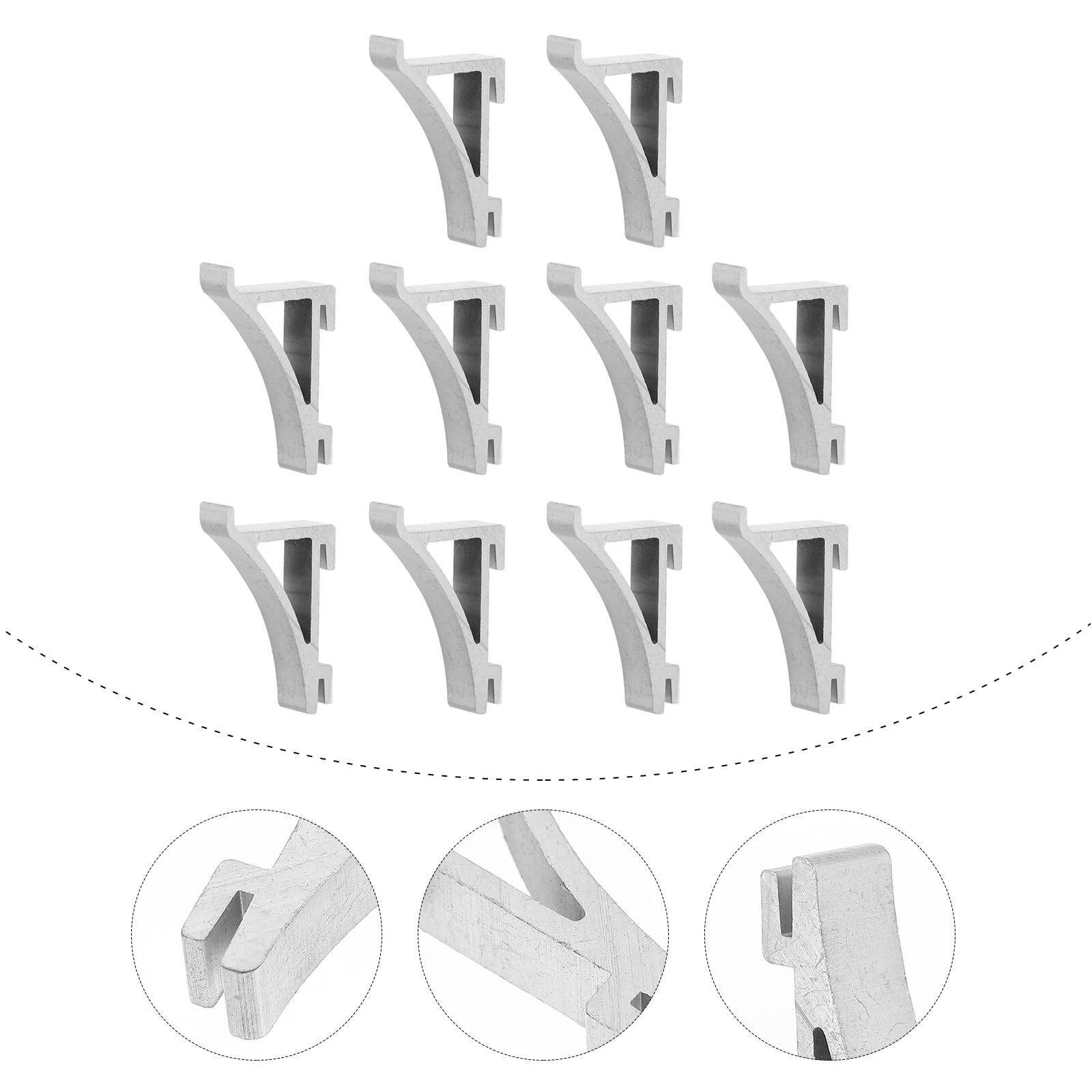 10 pezzi Clip per Mensole Frigorifero in Inox Supporti Resistenti per Scaffali Congelatore Ganci per Staffe Mensole Facili da Installare e Durevoli