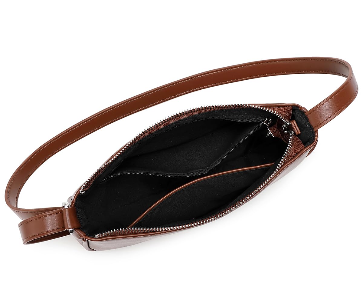 WSRYDJDL Small Purse for Women, Adjustable Shoulder Bags Crocodile Pattern Clutch Purse with Zipper Closure Retro: Gp Brown