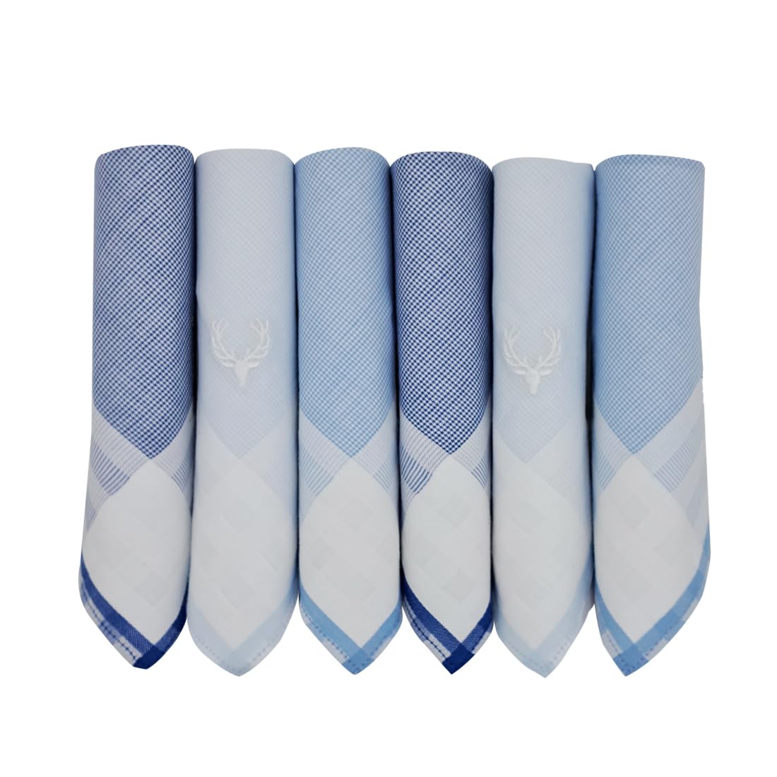 allen solly Men's Cotton Pastel Handkerchief (Pack Of 6) Blue, White-picture-15