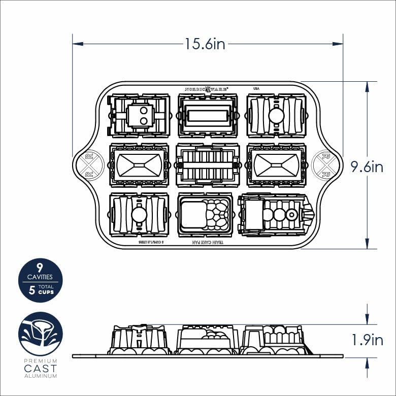 Image of Nordic Ware Train Cake Pan, 5 Cup, Silver
