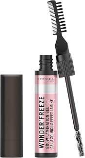 Rimmel Wonder'Freeze Brow Lamination Gel 001 Clear, Sculpt Shape Set Brows One, All Day Hold, Flake-Free, Naturally Fluffy Looking Brows, Dual Comb and Brush, Smudge Proof, Cruelty Free, Vegan