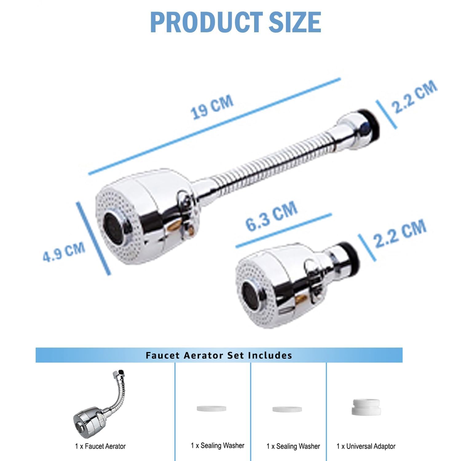 BELARO Faucet Water Filter for Kitchen Sink Tap Mixer Extension Flexible Anti Splash Saving 360° Rotating Faucet Portable Filter Nozzle Regulator Splash-Proof Universal Interface Activated (Design-4) 1
