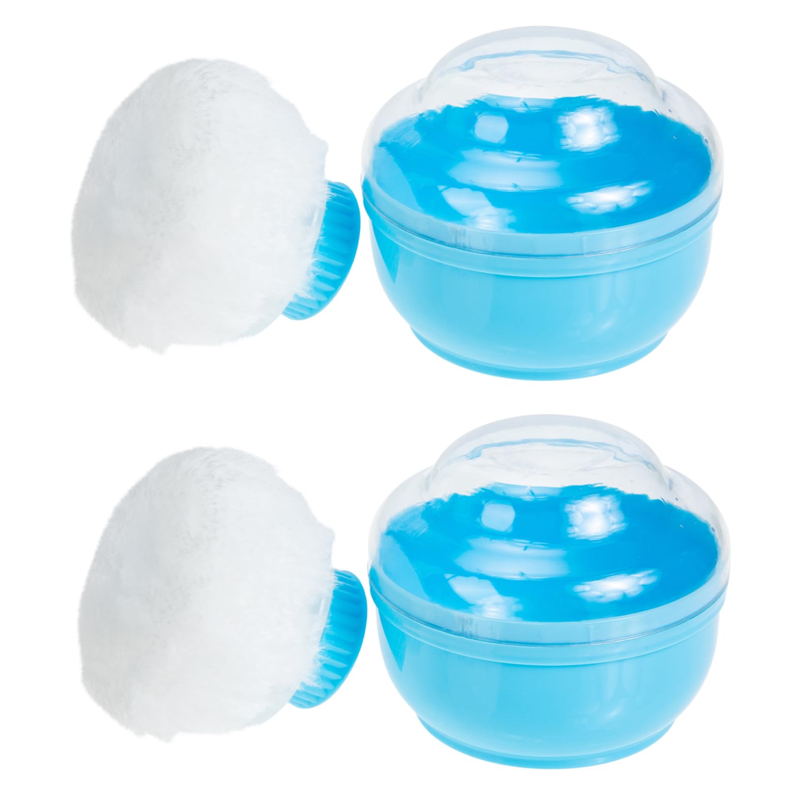 WRITWAA 2Sets Powder Puff Case with Storage Boxes Talcum Powder Puff Container for Travel and Home Use