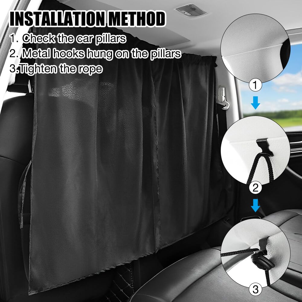 4 Tende Oscuranti Per Camper E Auto | Divisorio Per Privacy | Parasole Universali 140x80 Cm | Set Per Finestrini Anteriori E Posteriori - 4