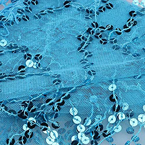 SUDNJIALQ Lady Belly Dance Hip Lenço Acessório Traje de Dança do Ventre Azul Escuro , Azul