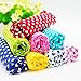 Printed Cotton Twill Pre-Cut Quilting Fat Quarter Fabric Assortments Craft Cloth Bundle Squares DIY for Sewing Crafting Rose Flavor(8mm Dot Assortments,18 by 20.5Inch)