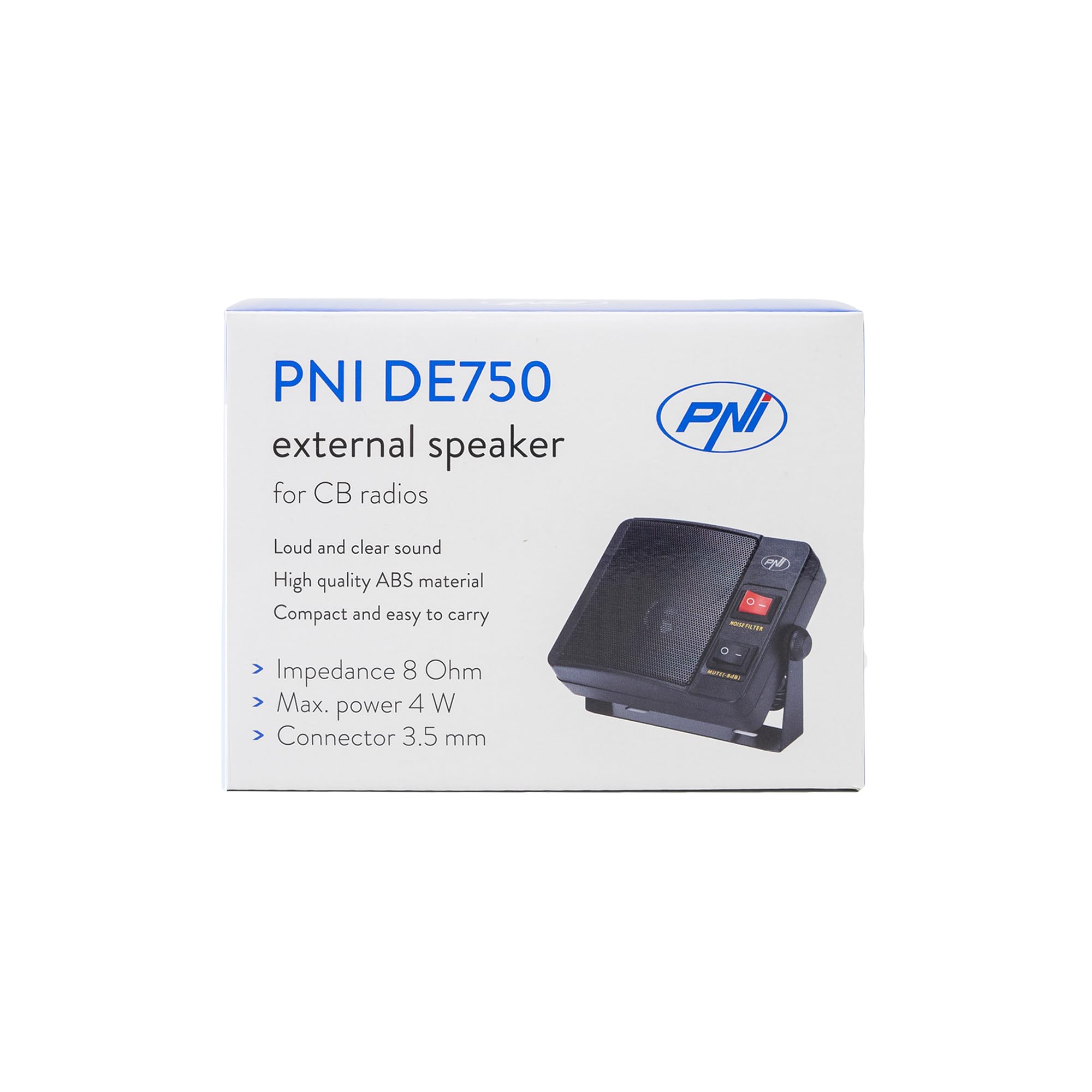 Zewnętrzny głośnik PNI DE750 do stacji radiowych CB, 8 omów, 4 W, głośnik 3", gniazdo 3,5 mm
