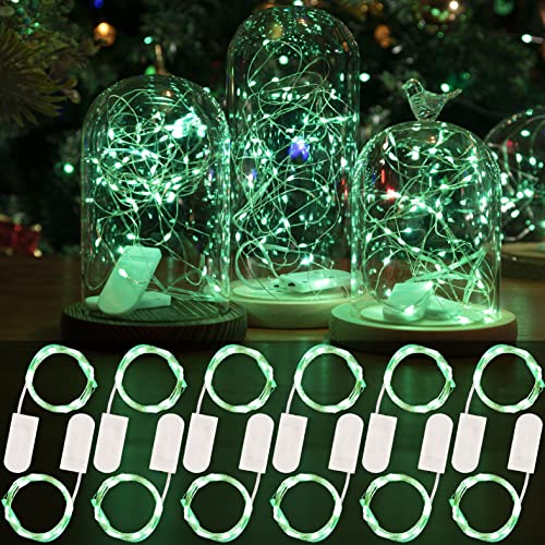 HXWEIYE 12 Pack 7ft 20LED Green Fairy Lights Battery Operated for Mason Jar DIY Wedding Party Bedroom Patio Christmas Décor Green 12 Pack
