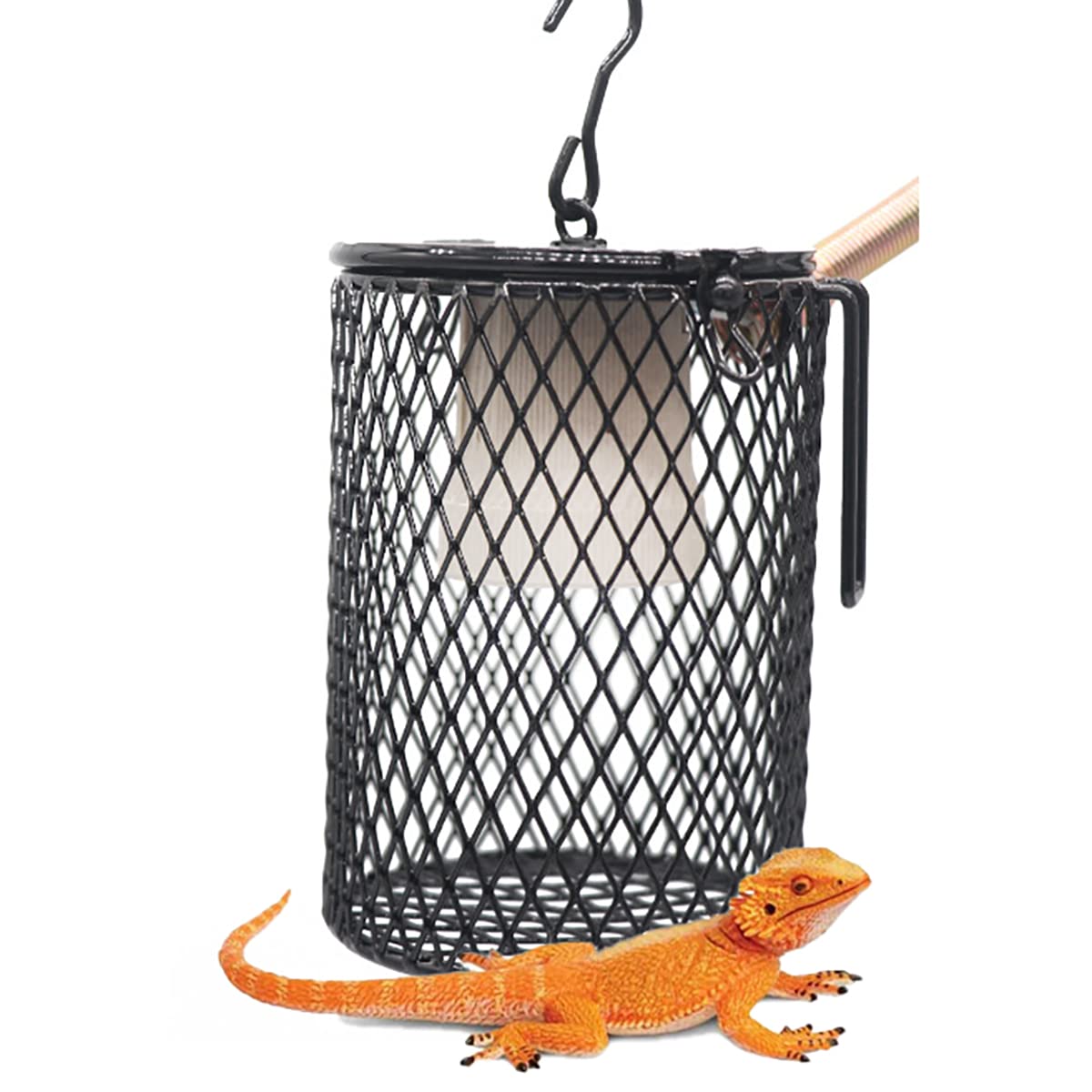 Lámpara Calor Reptil con Guardia, Interruptor Ajuste Lámparas Calor Cerámica, Calentador Calor De Reptil con Termostato, para Lagarto, Tortuga, Serpiente,80W