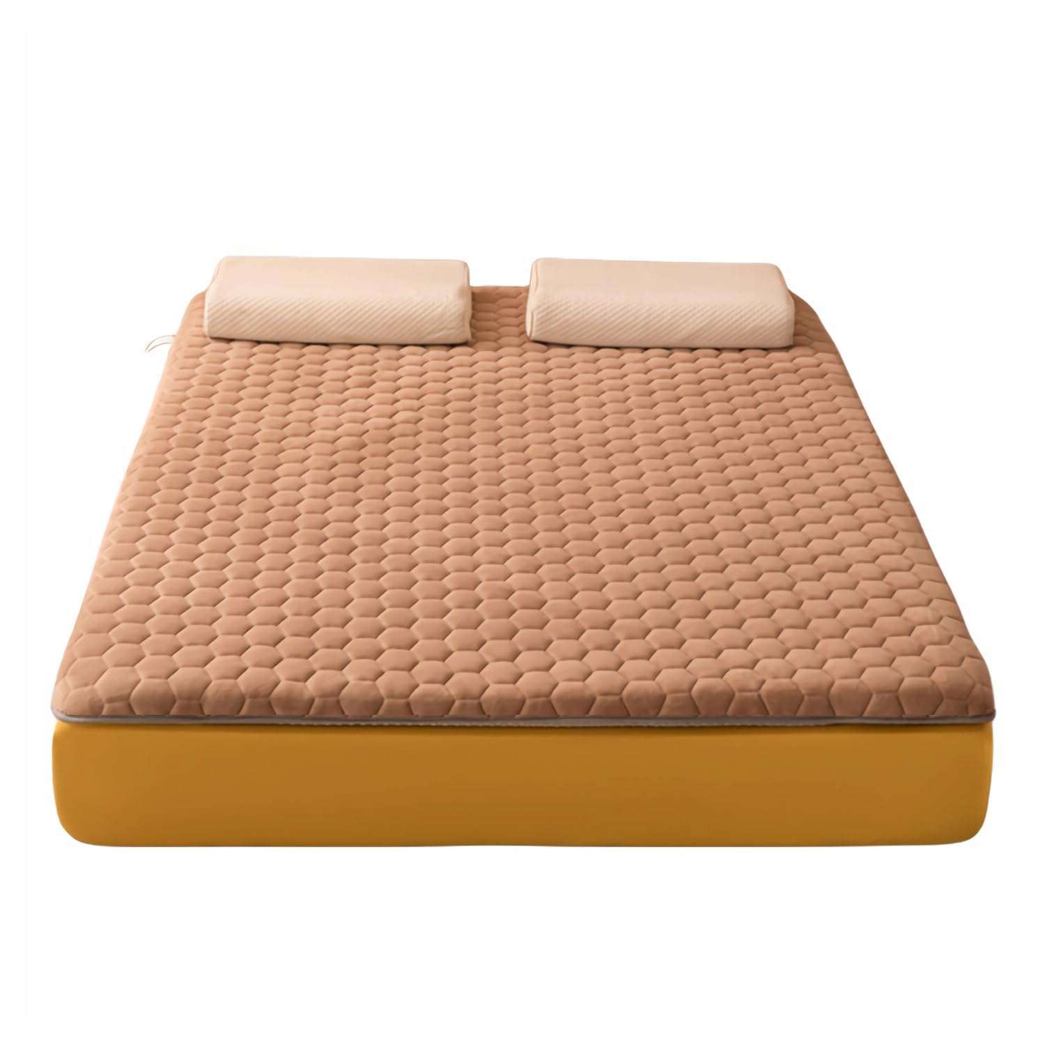 LXJDDLD Japanese Futon Mattress,Tatami Mattress Topper,Portable Sleeping Pad,Roll Up Floor Mattress,Foldable Tatami Mat for Sofa Lounger Camping Dormitory Yoga Nap Meditation,Camel 4cm,90x190cm
