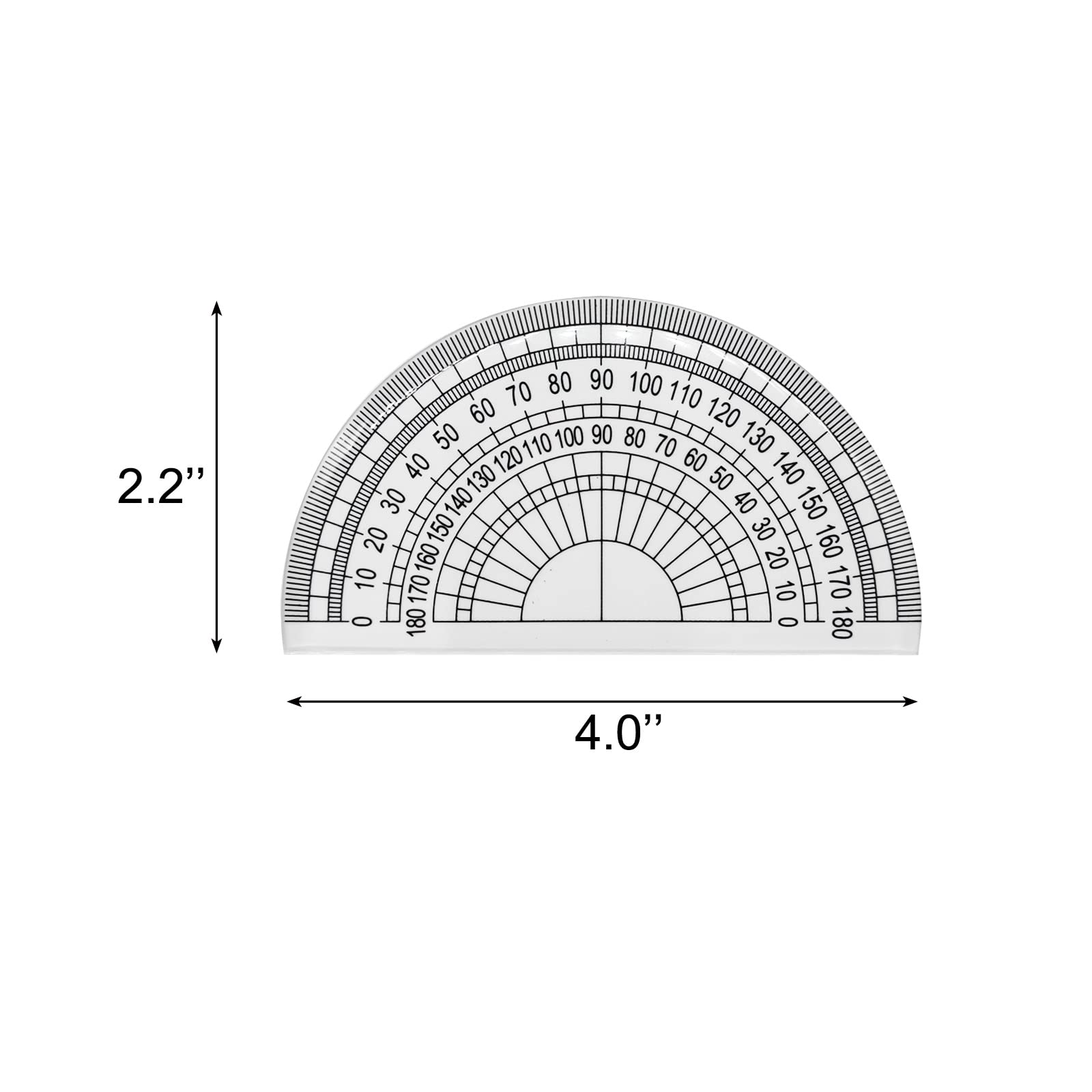 Lot De 10 Rapporteurs D'Angle 180° Transparents - Outils Mathématiques Scolaires En Plastique - 10 Cm
